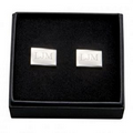 Silver Plated Rectangle Cuff Links